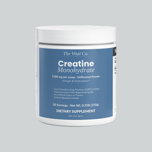 The Vital Creatine Monohydrate tub.